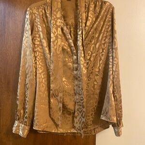 Express Satin Leopard Print Blouse